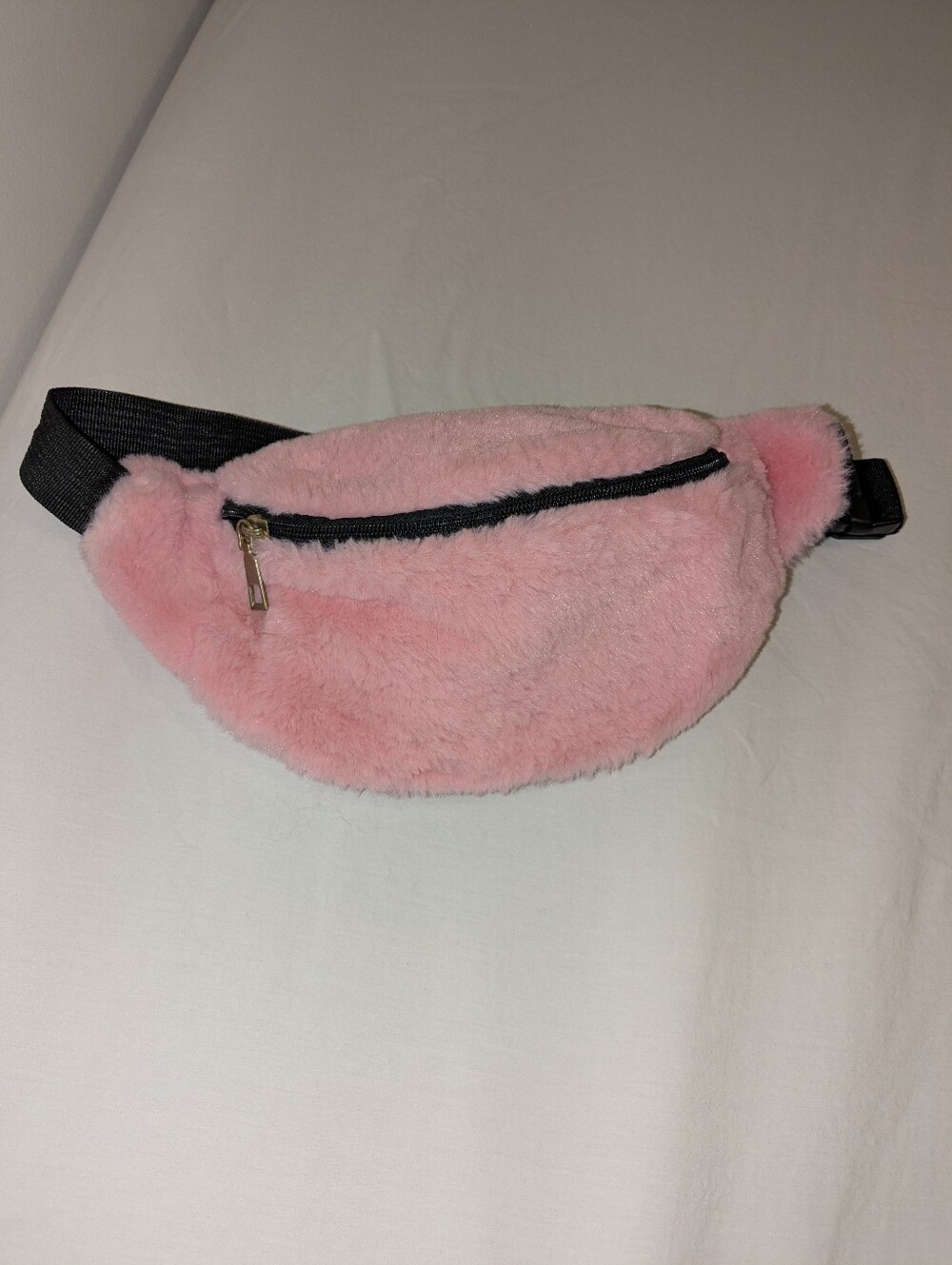 Pink Faux Fur Fanny Pack Waist Bag